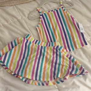 GAP Multicolor Striped Tank and Skirt Set